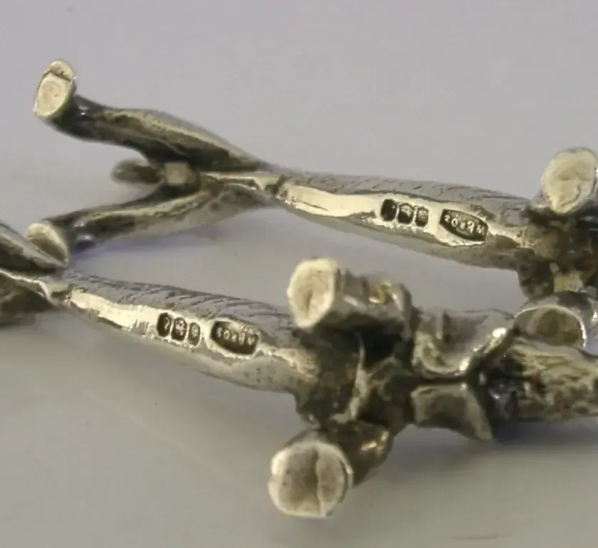 photo furniture Novelty Sterling Silver Dachshund Dog Cutlery Rests 1972 Animals English 72g