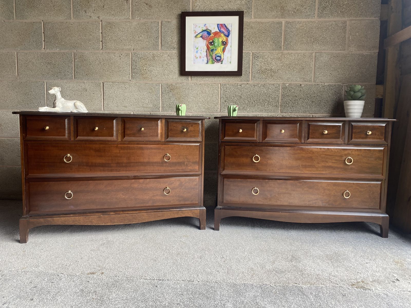 Pair Of Stag Minstrel Lowboys 6 Drawer Chest Of Drawers photo furniture