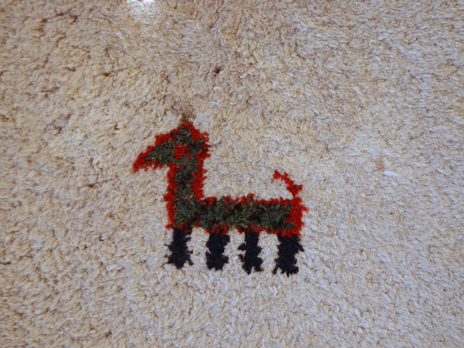 Handmade Vintage Wool Rug With Figures & Animals — 140 × 215 Cm — 1960s photo buy