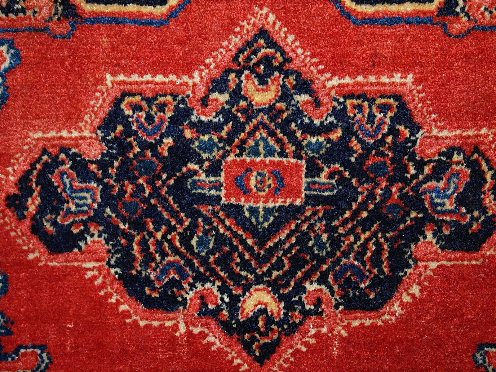 Paire de tapis d'époque en laine fine, faits main - 52 × 80 cm chacun - vers 1900 photo 590.0