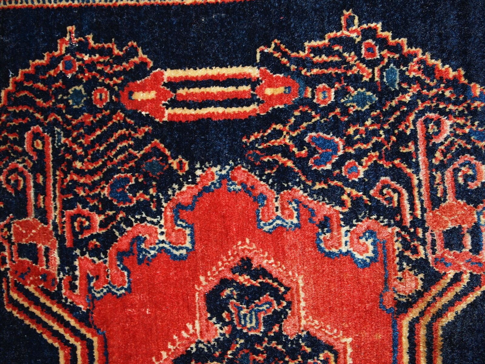 Paire de tapis d'époque en laine fine, faits main - 52 × 80 cm chacun - vers 1900 photo vinterior