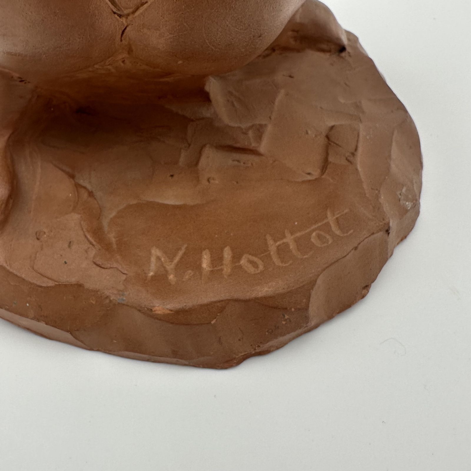 photo vinterior Terracotta Statue Of A Nude Woman – Signed N. Hottot, 20th Century