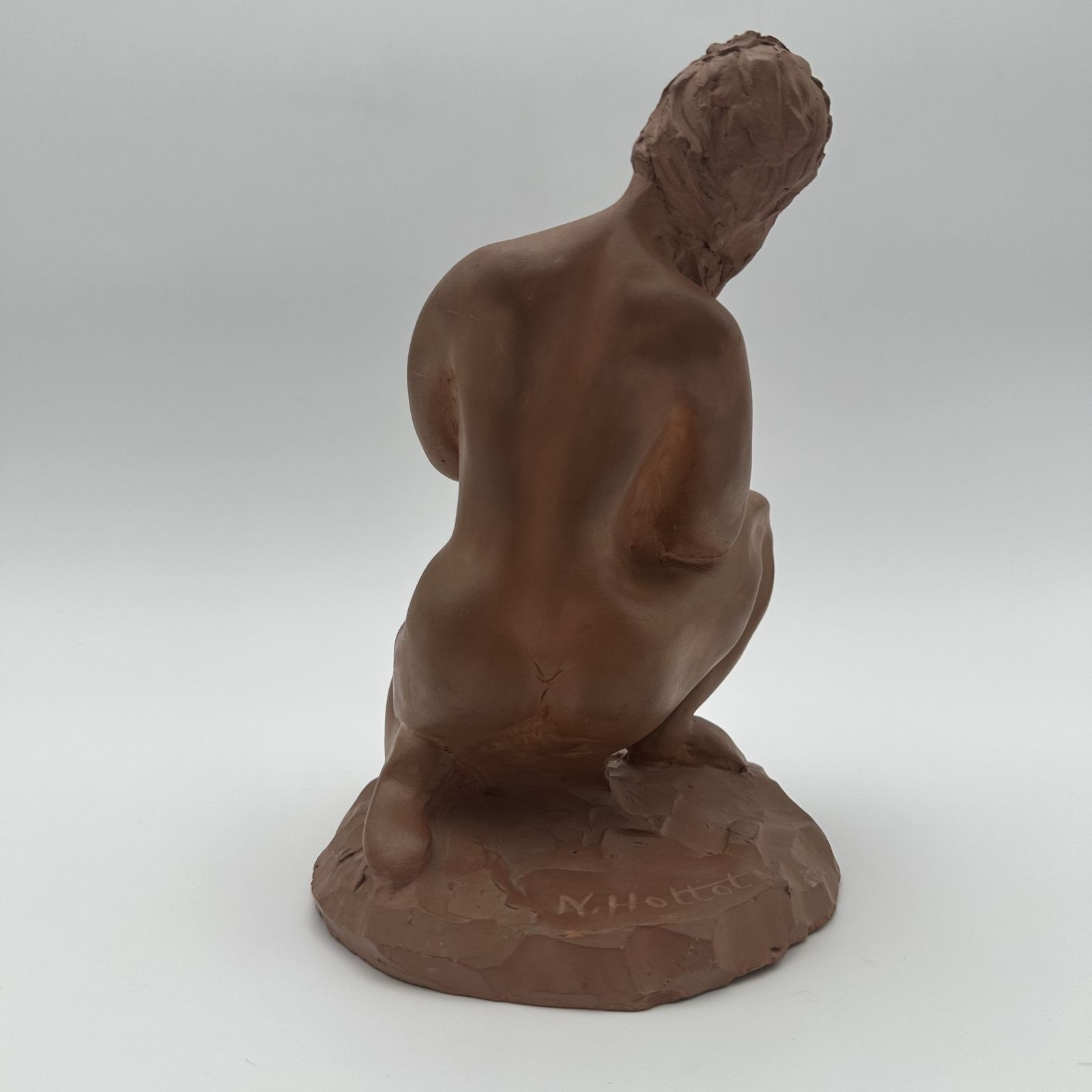 photo buy Terracotta Statue Of A Nude Woman – Signed N. Hottot, 20th Century