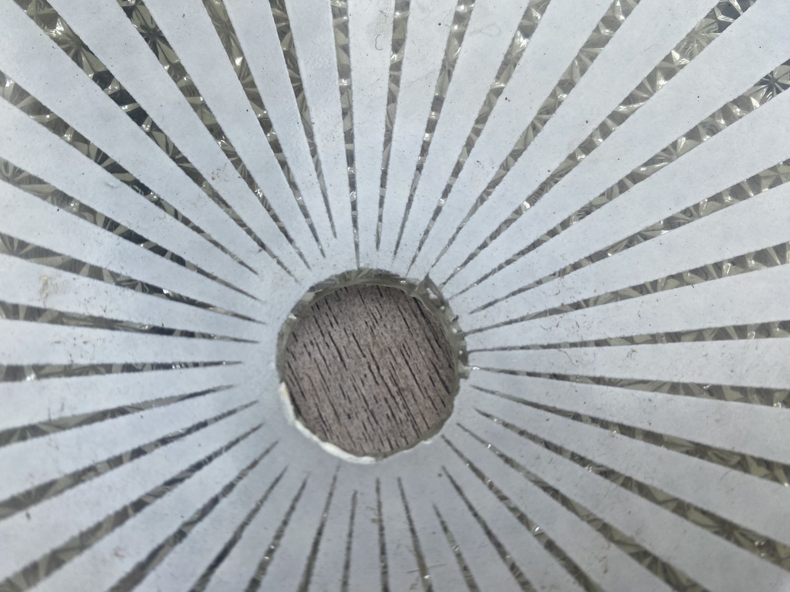 Lighting Mid Century Hanging  Pendant Indented Frosted Glass. photo