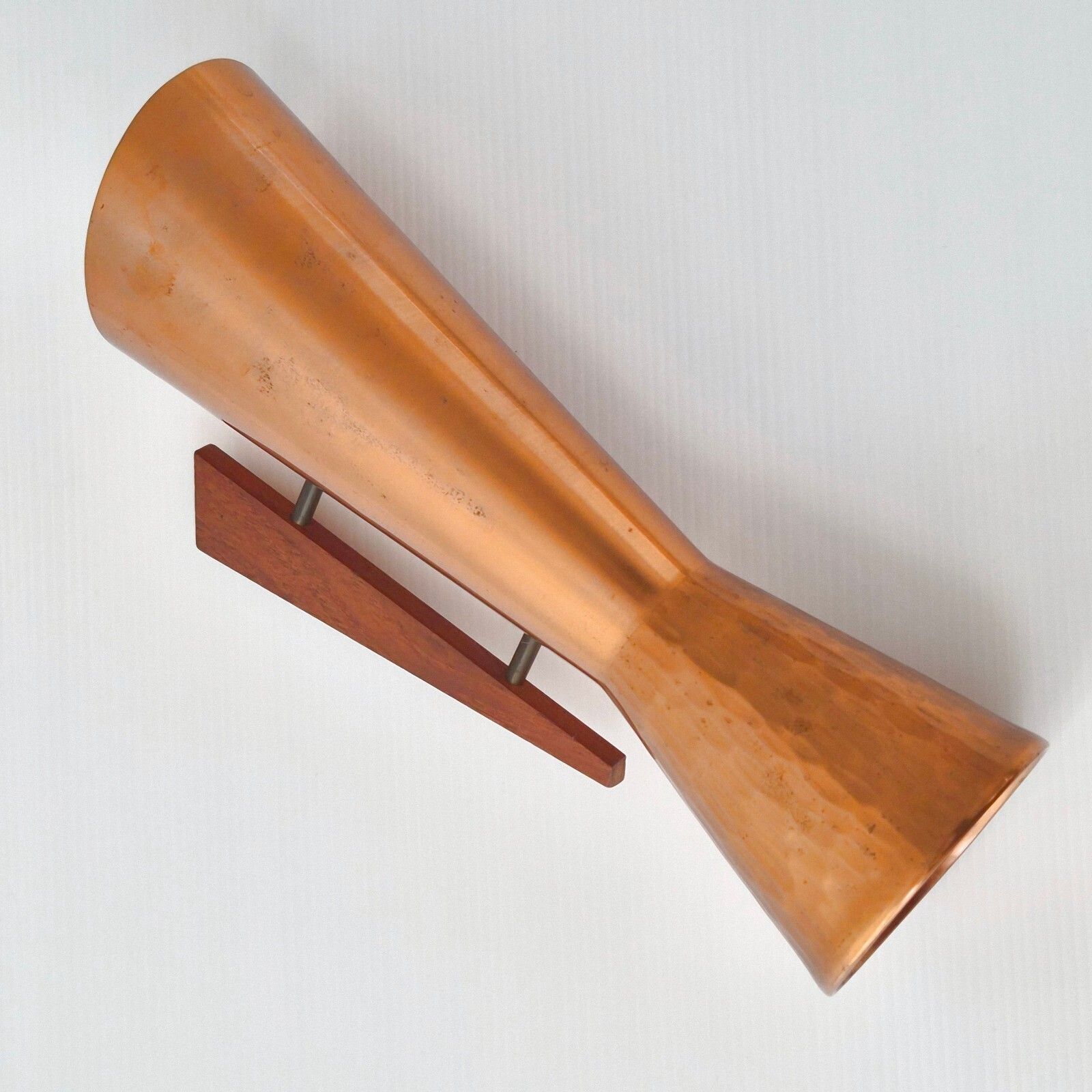 Vintage Scandinavian Vase, Denmark, 1960s, Dahlmann, Teak & Hammered Copper, 60s photo buy