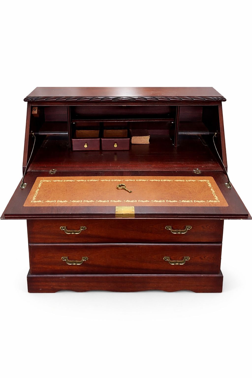 Mid Century Mahogany Writing Bureau With Key
