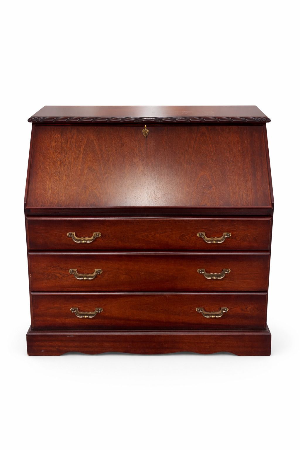 Mid Century Mahogany Writing Bureau With Key photo furniture