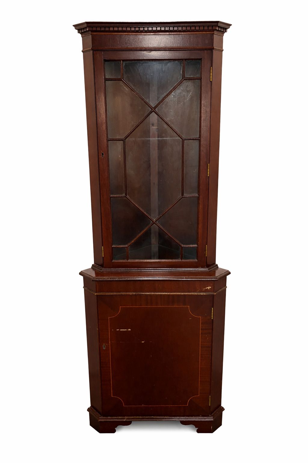 Antique Mahogany Corner Display Cabinet Early–Mid 20th Century photo for sale