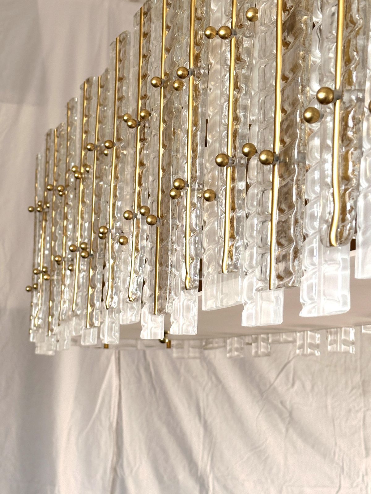 Contemporary Modern Italian "Tropical" Murano Glass Gold Chandelier By Simoeng photo Lighting
