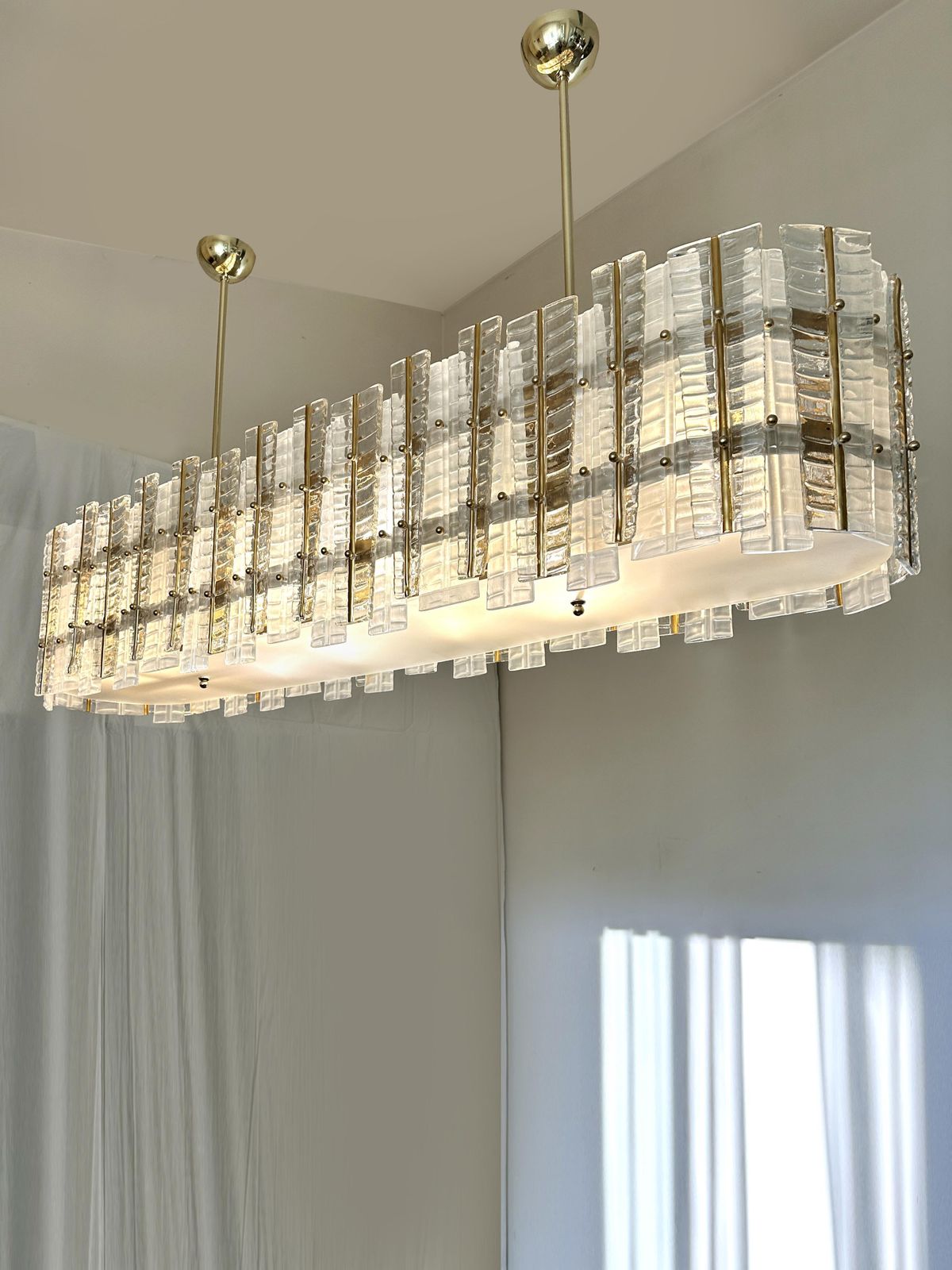 Contemporary Modern Italian "Tropical" Murano Glass Gold Chandelier By Simoeng photo 17370.0