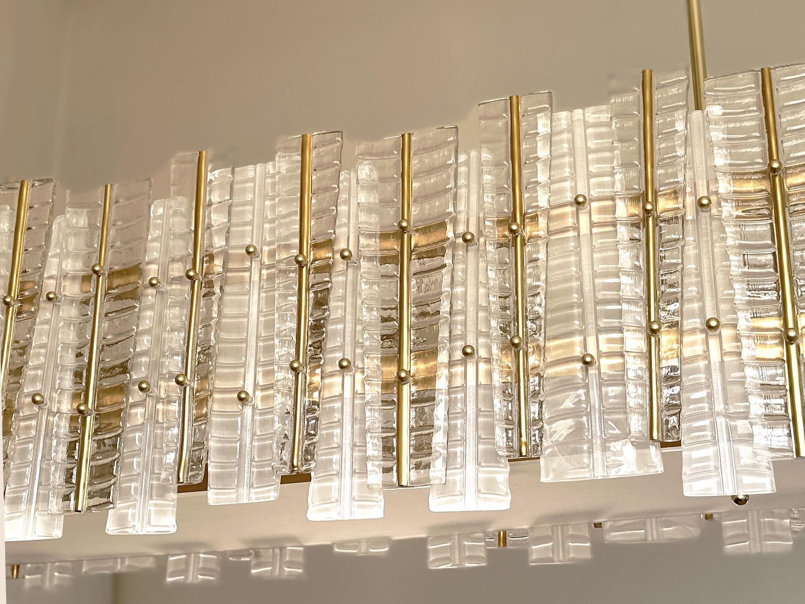 Contemporary Modern Italian "Tropical" Murano Glass Gold Chandelier By Simoeng photo buy