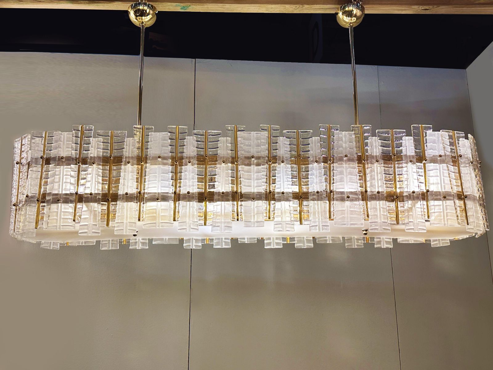 Contemporary Modern Italian "Tropical" Murano Glass Gold Chandelier By Simoeng photo vintage
