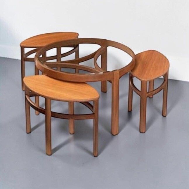 Nathan Teak Trinity Nest Of Tables Coffee Table Mid Century C1970 Superb Quality photo furniture