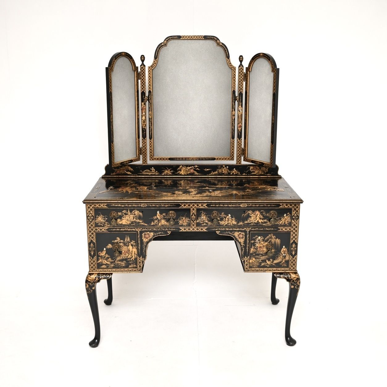 Antique Lacquered Chinoiserie Dressing Table photo furniture