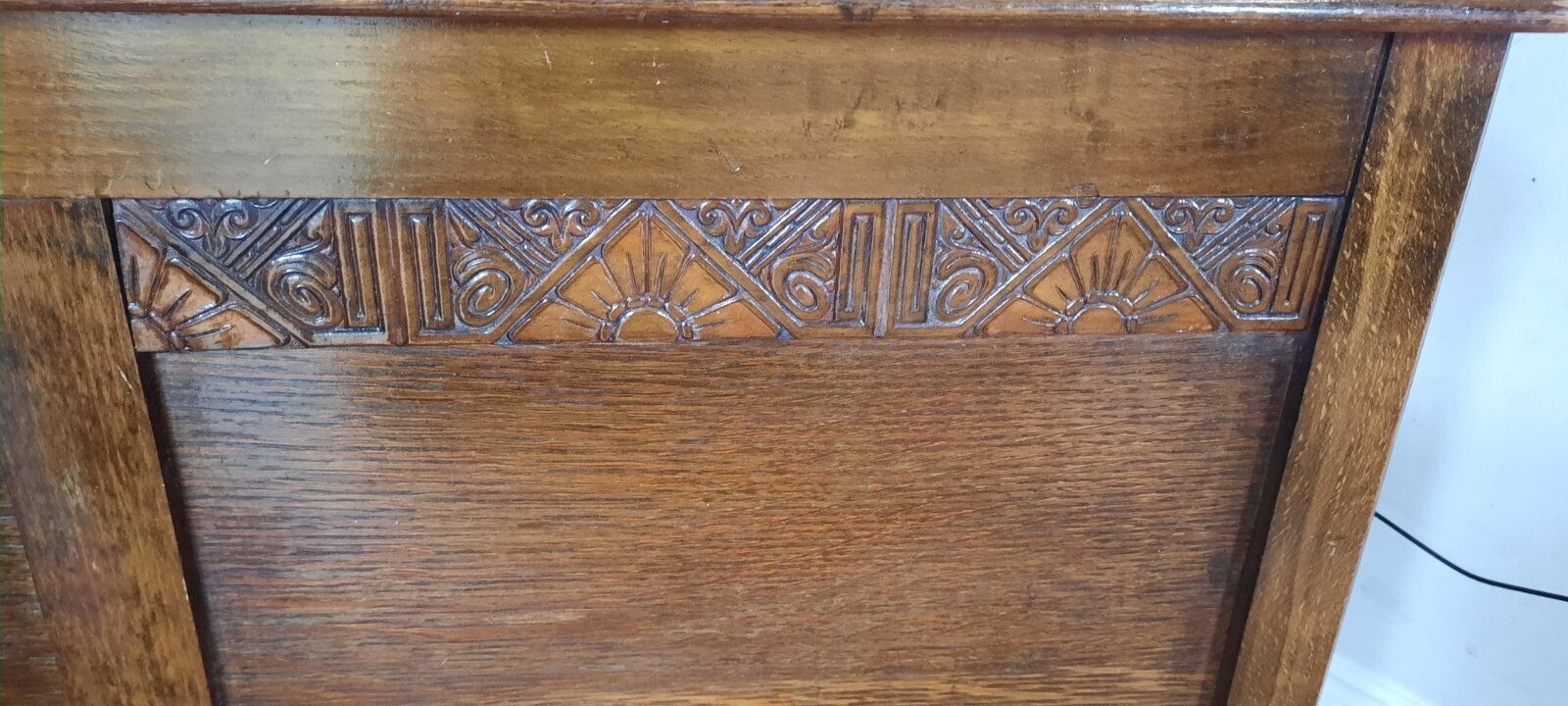 Vintage Oak Wooden Carved Blanket Box Chest Coffer Old Charm Style photo Furniture