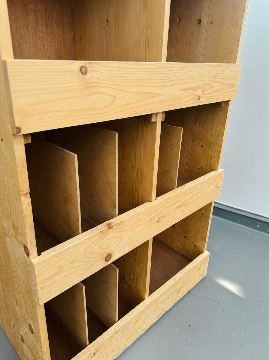 Vintage Solid Pine Cube Bookcase Piegon Hole Bookcase Industrial Style photo Furniture