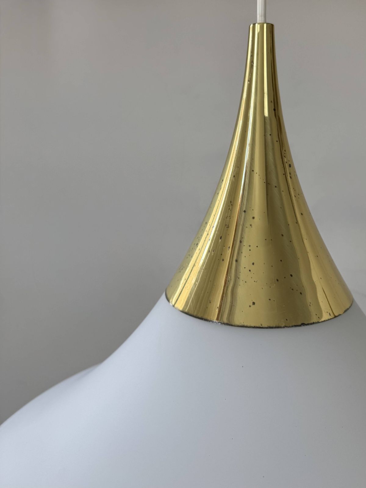 Xl Pair Of Vintage Pendants By Limburg, Brass And Opaline, Germany 1 photo buy