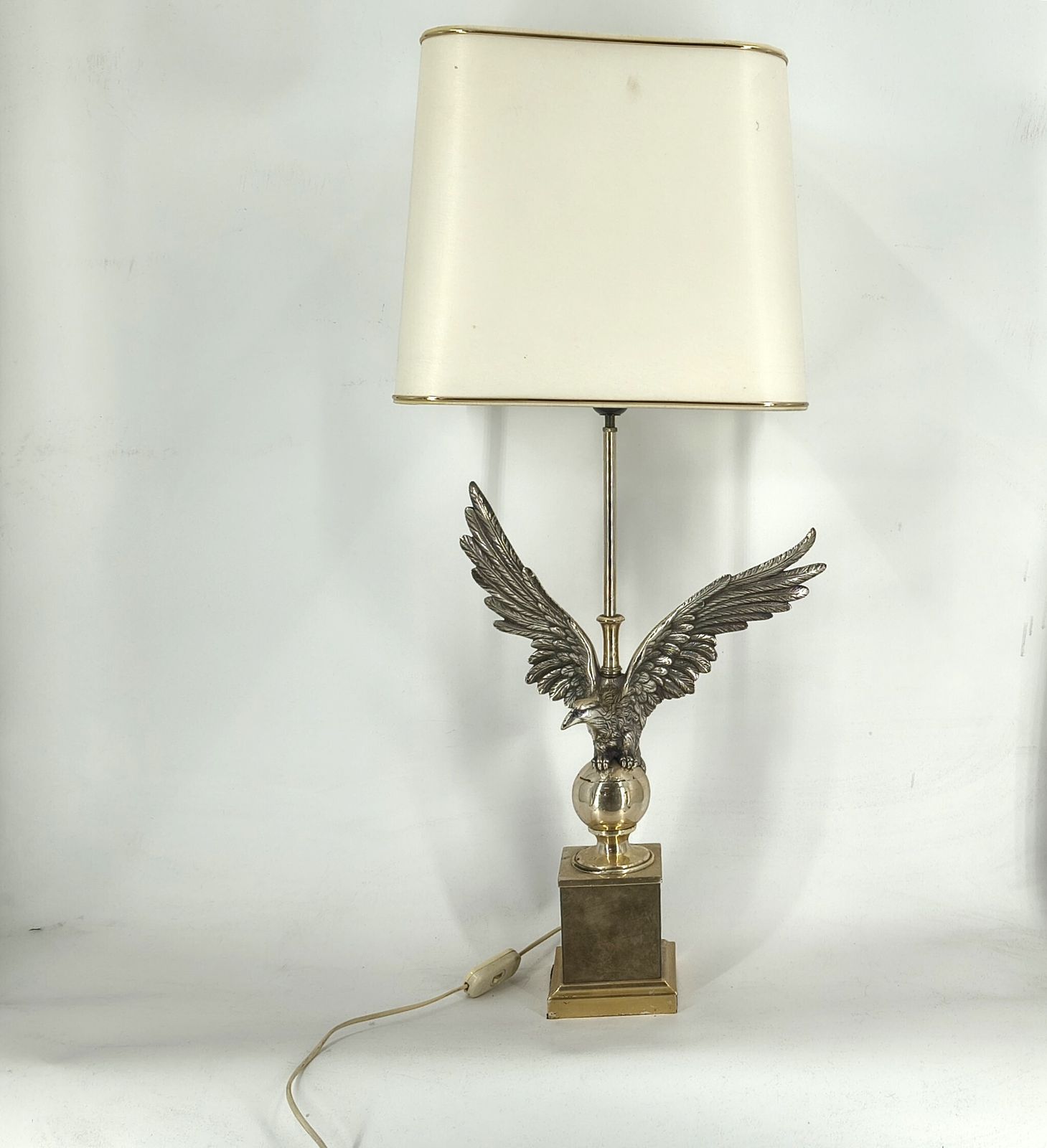 photo for sale Pair Of Nikkel Eagle Table Lamps By Loevsky And Loevsky, 1970s