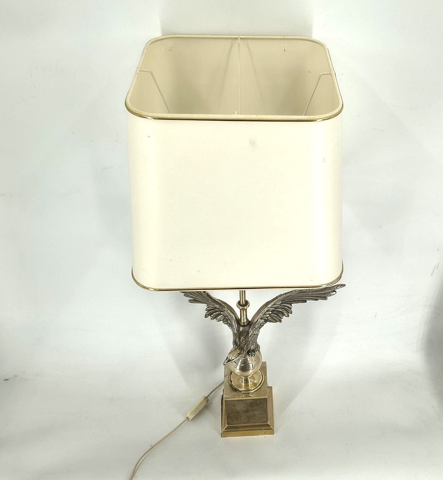 850.0 Pair Of Nikkel Eagle Table Lamps By Loevsky And Loevsky, 1970s photo