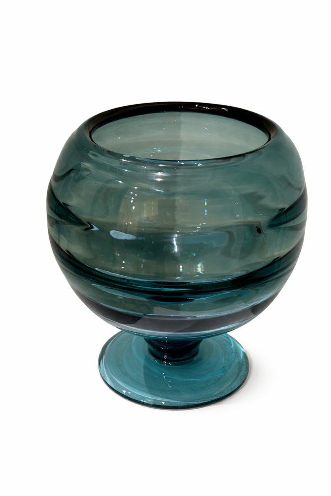 Mid Century Swedish Art Glass Pedestal Vase By Elis Bergh For Kosta Boda, 1960s photo for sale