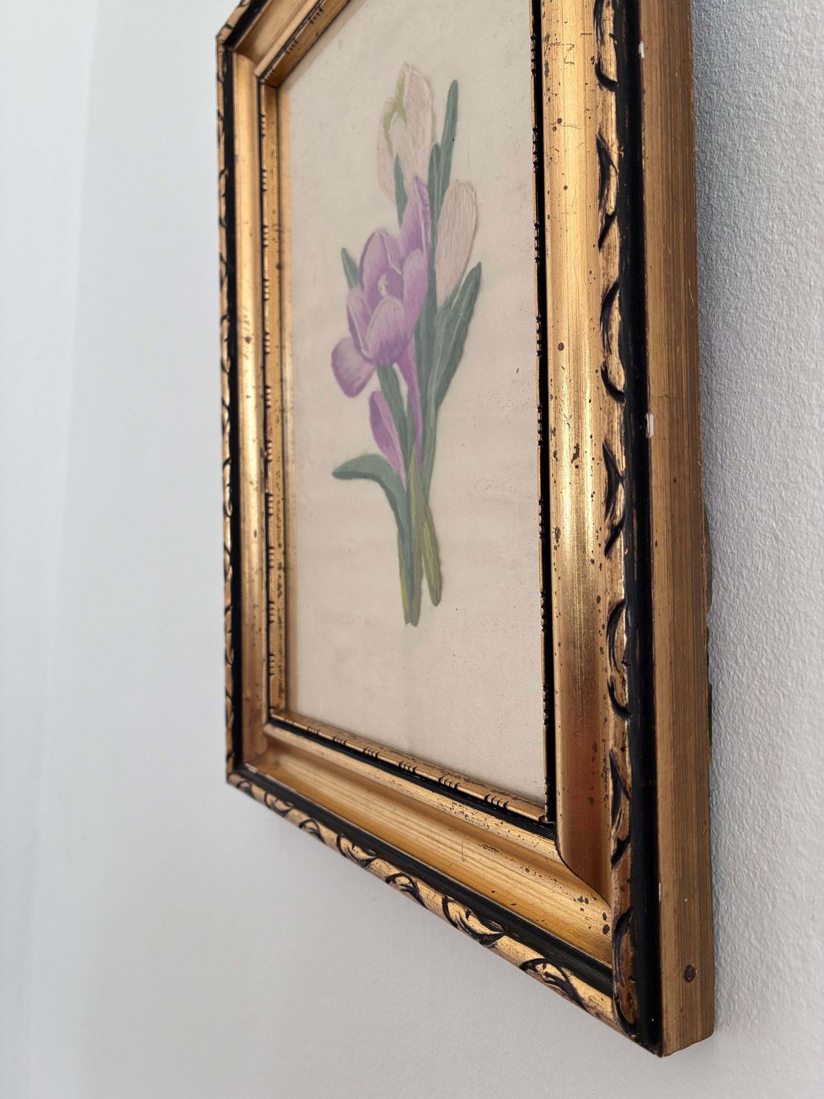 Art Set Vintage Flower On Silk Paintings, Embroidery Flower Art photo