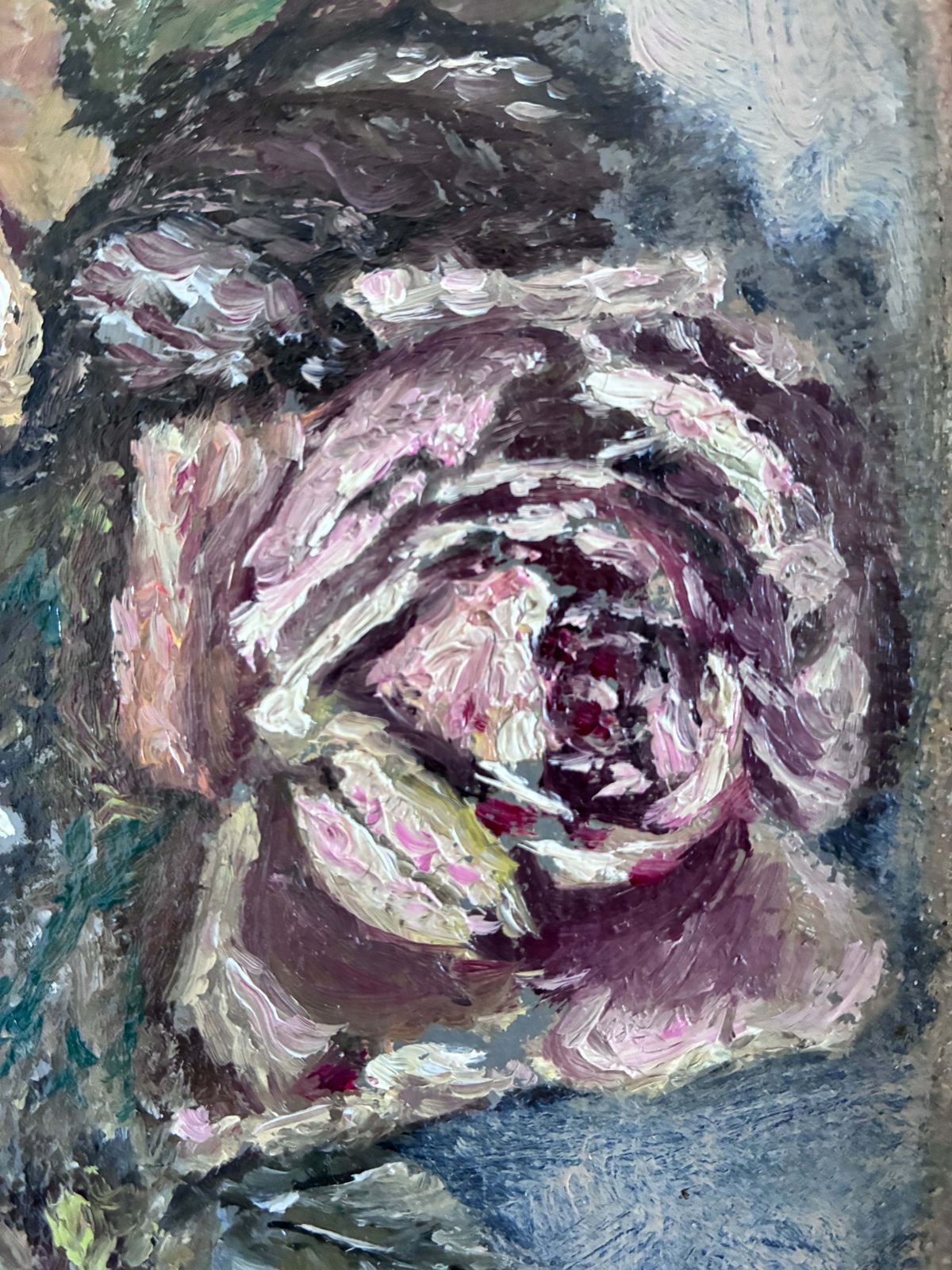 Vintage Original Flower Oil Painting, Flower Still Life Art photo Art
