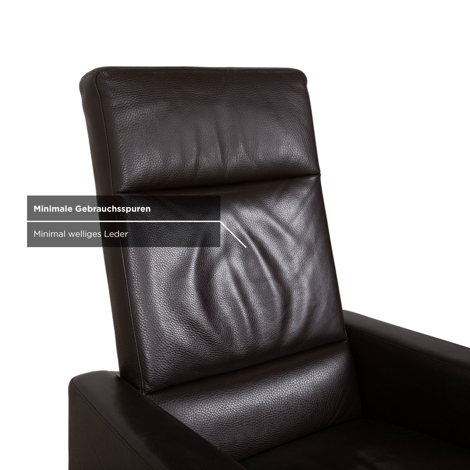 Brühl Alba Leather Armchair, Brown, Including Manual Reclining Function And Chrome Feet, Thick Leather photo buy