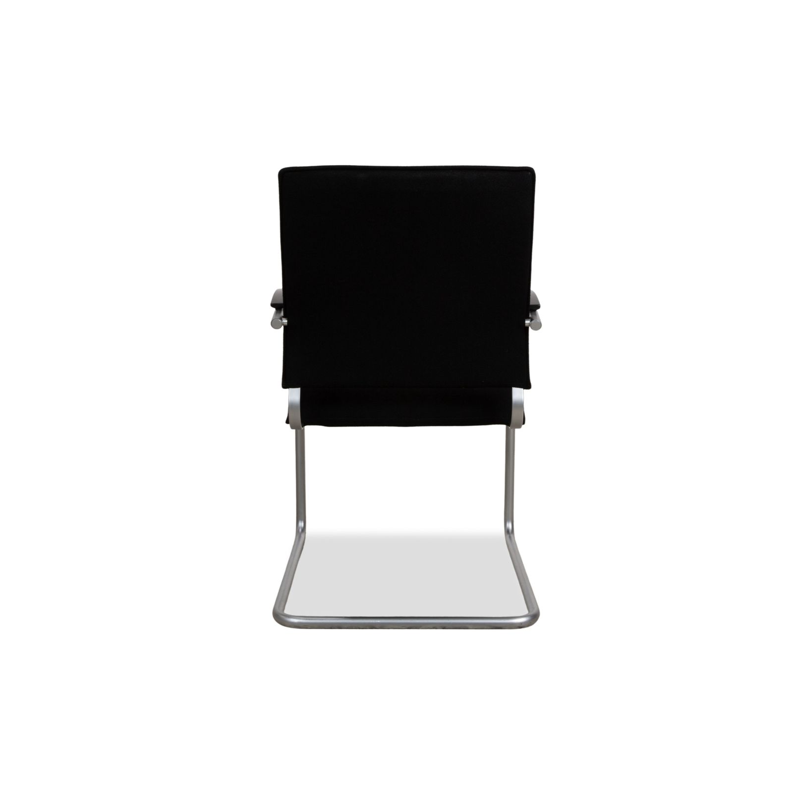 photo furniture Lot de 8 chaises Thonet S74 en tissu, argenté, à piétement cantilever, noir