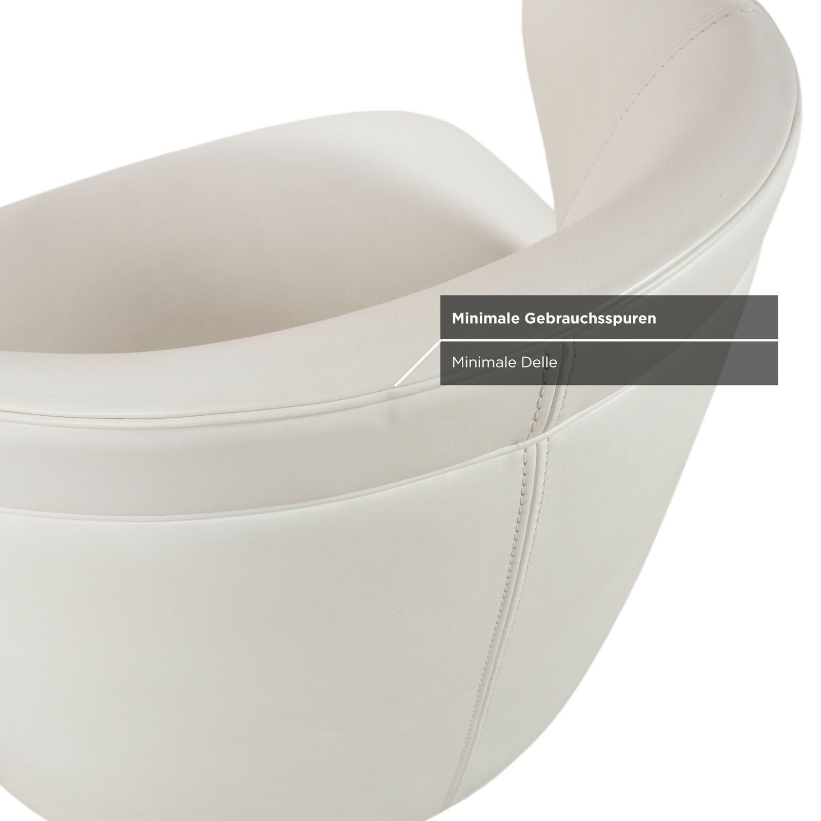 Fauteuil Baxter Etienne en cuir, blanc crème photo buy