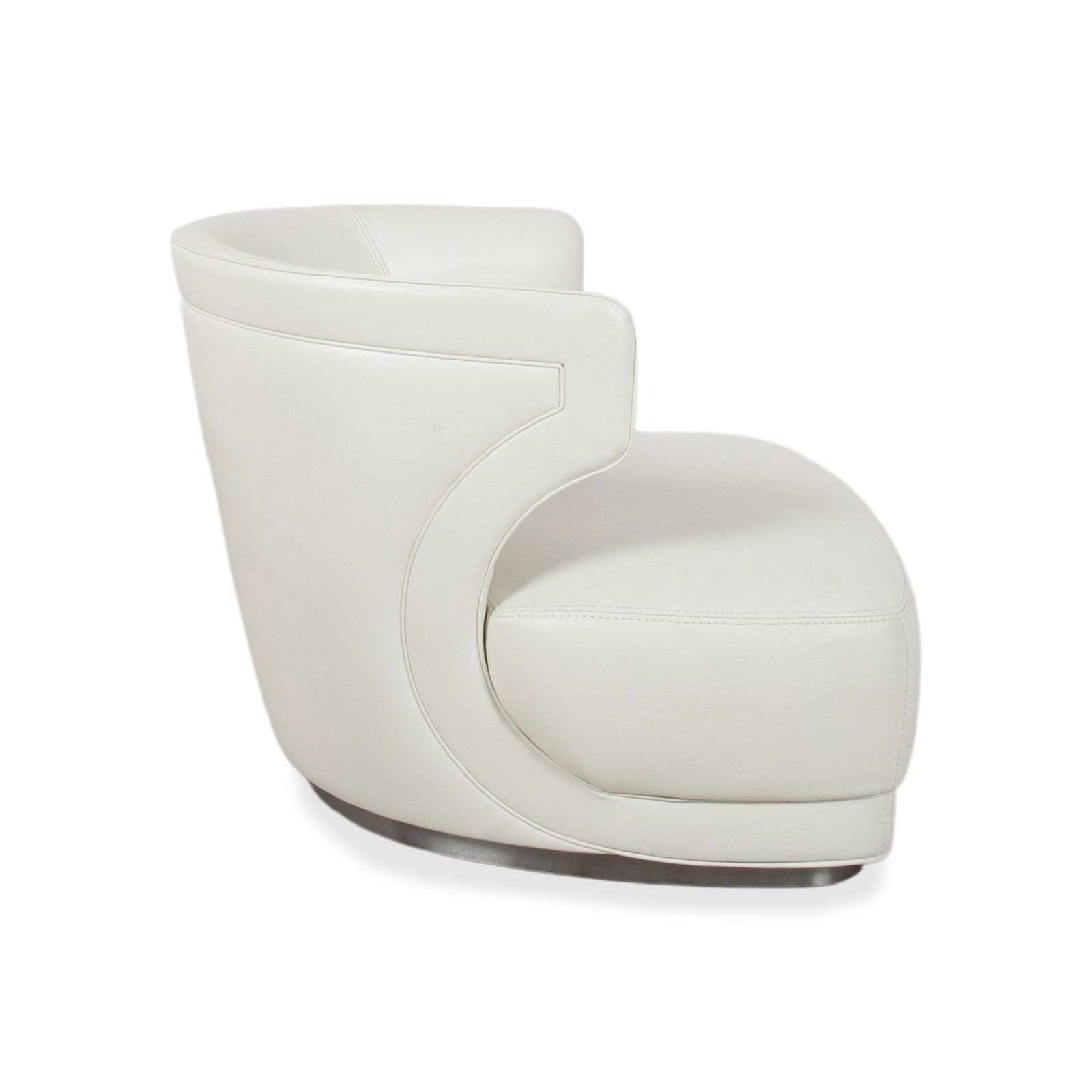 photo for sale Fauteuil Baxter Etienne en cuir, blanc crème