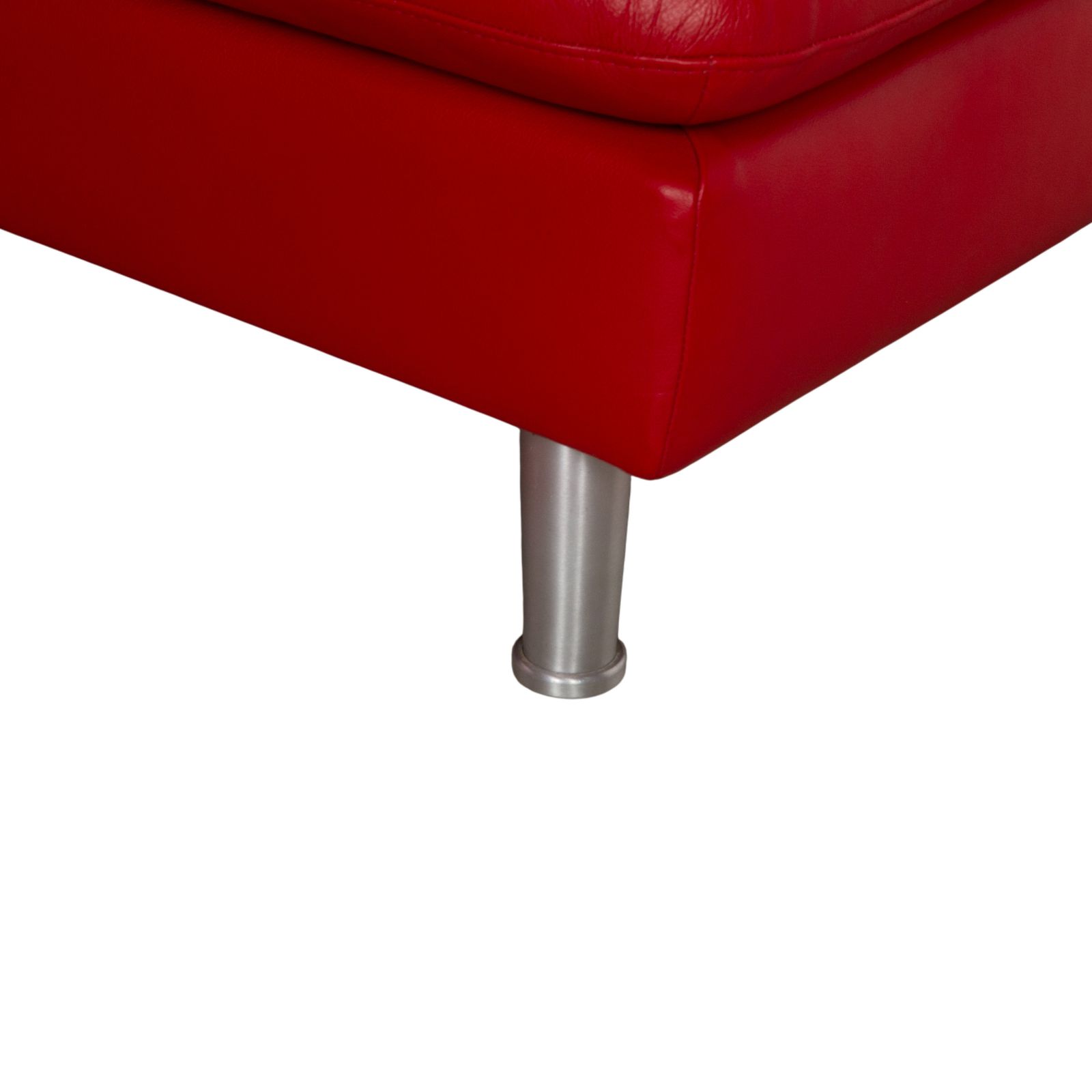 photo furniture Canapé d'angle Willi Schillig Loop en cuir rouge, fonction manuelle, méridienne à droite