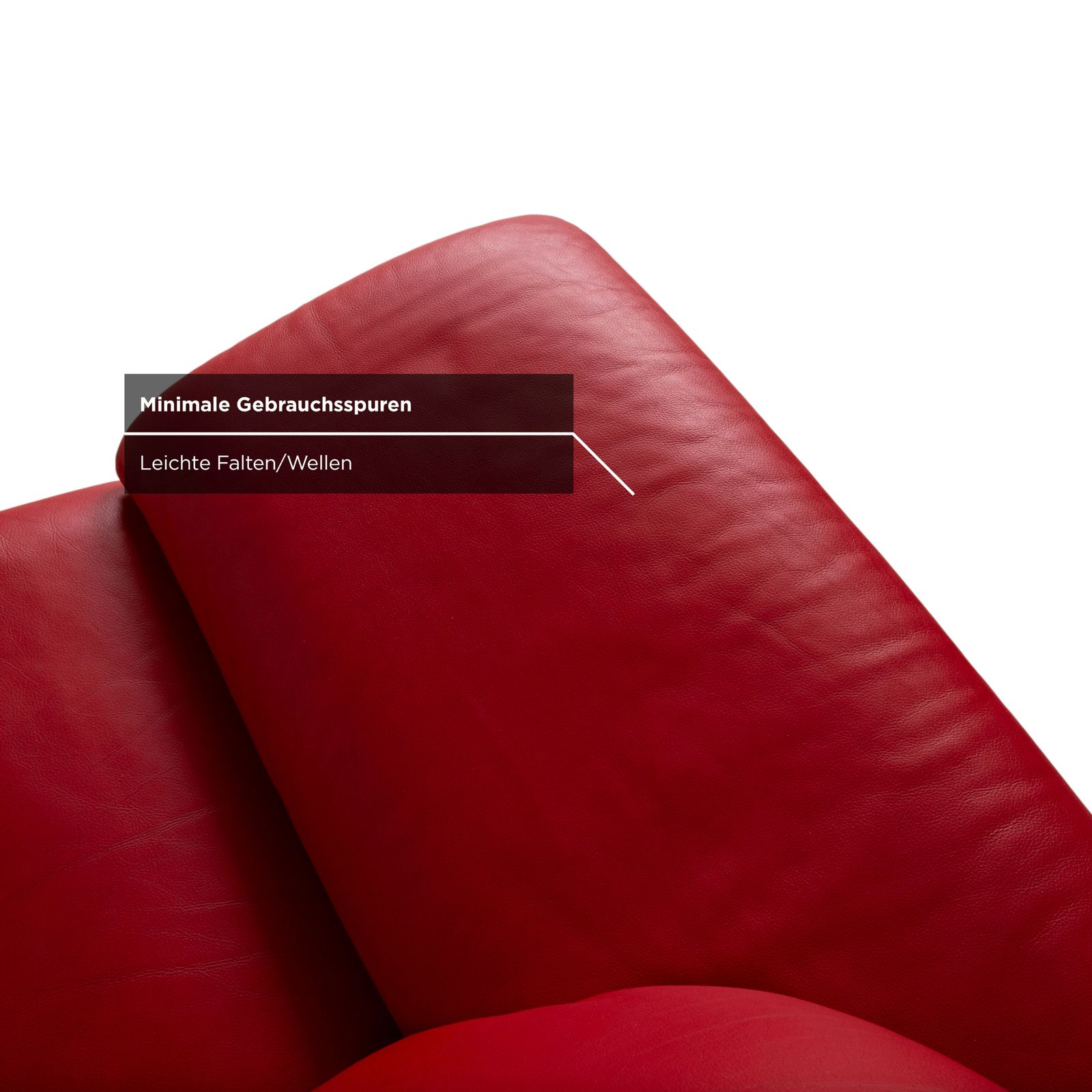 Mobilier Canapé d'angle Willi Schillig Loop en cuir rouge, fonction manuelle, méridienne à droite photo
