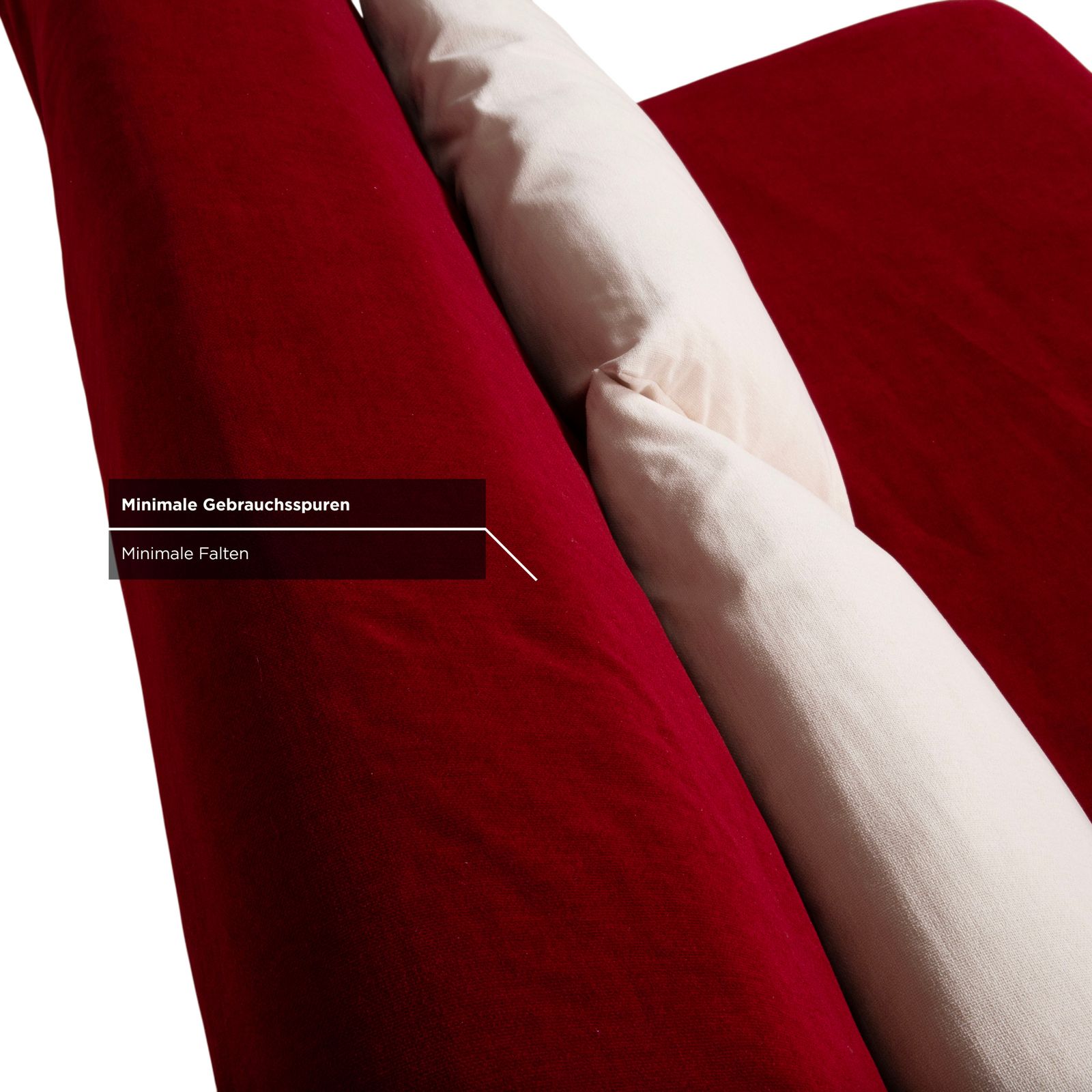 photo for sale Canapé Ligne Roset Multy 3 places en tissu rouge, fonction couchage manuel, structure argentée, retapissé