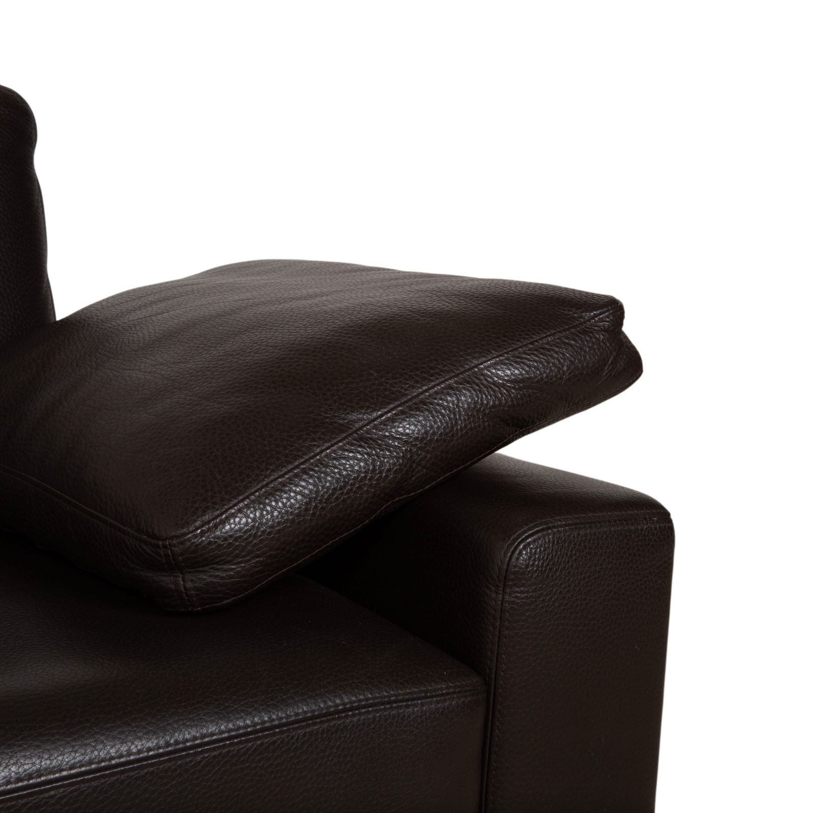 Brühl Alba Three Seater Leather Sofa, Brown, Including Headrest And Chrome Feet, Thick Leather photo buy