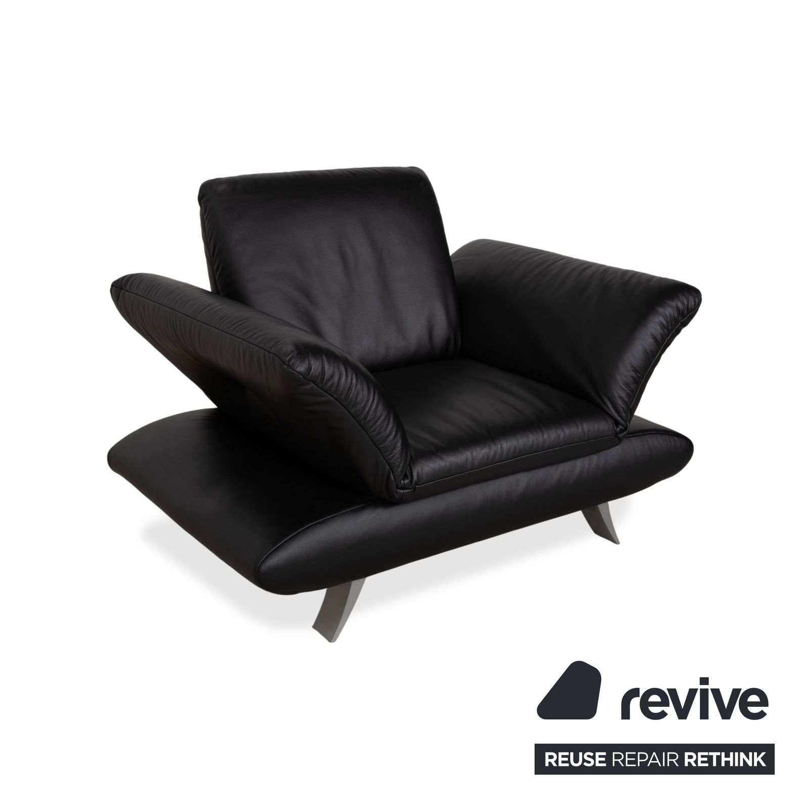 Fauteuil Koinor Rossini en cuir noir, fonction manuelle photo Mobilier