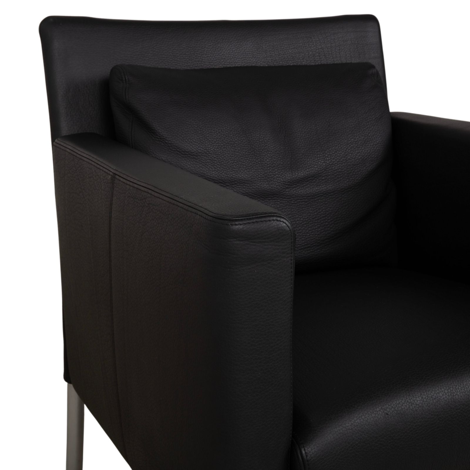 Walter Knoll Jason fauteuil – zwart nappaleer, metalen frame photo 2123.0