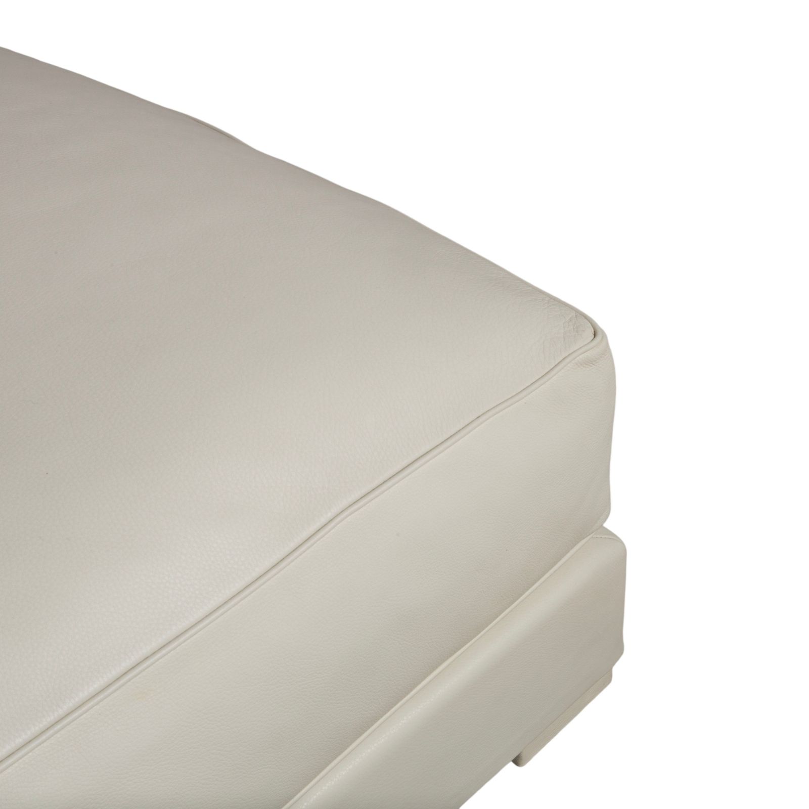 Tabouret Baxter en cuir blanc crème photo 2123.0