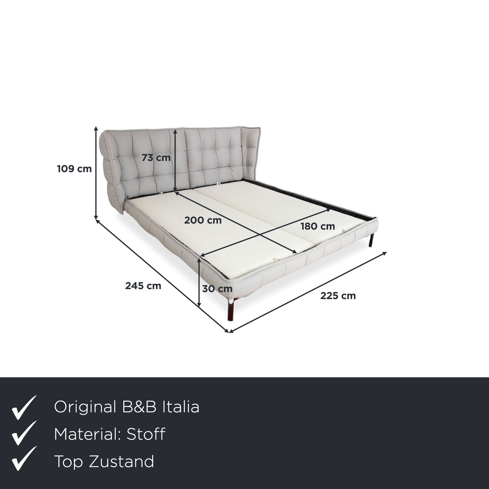 B&B Italia Husk Boxspring Bed Grey Beige Mattresses Schramm Divina 80 And Daybed Cover photo furniture