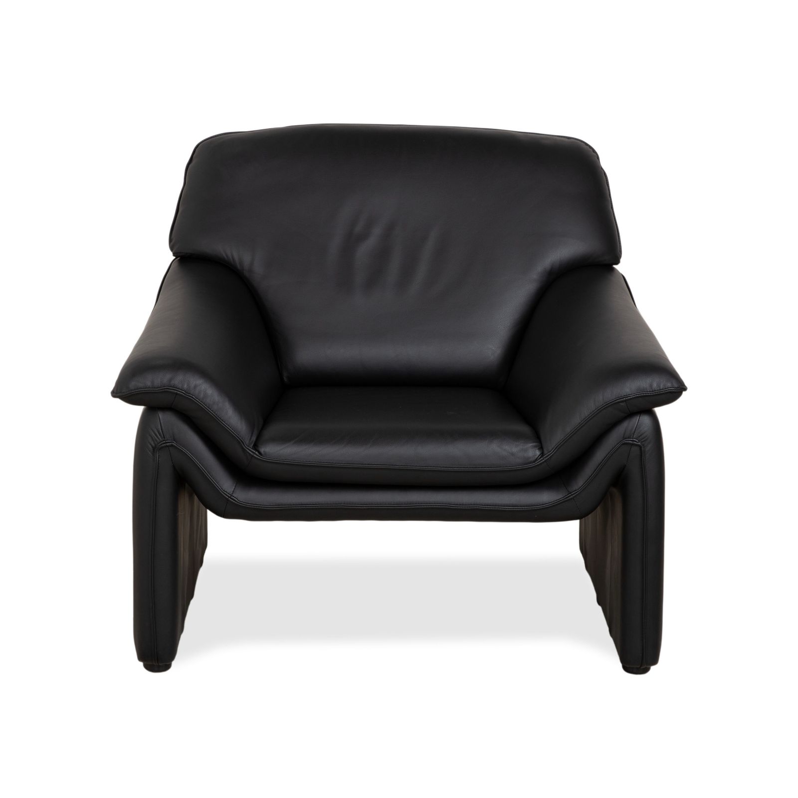 photo furniture Fauteuil Lauuser Atlanta en cuir noir