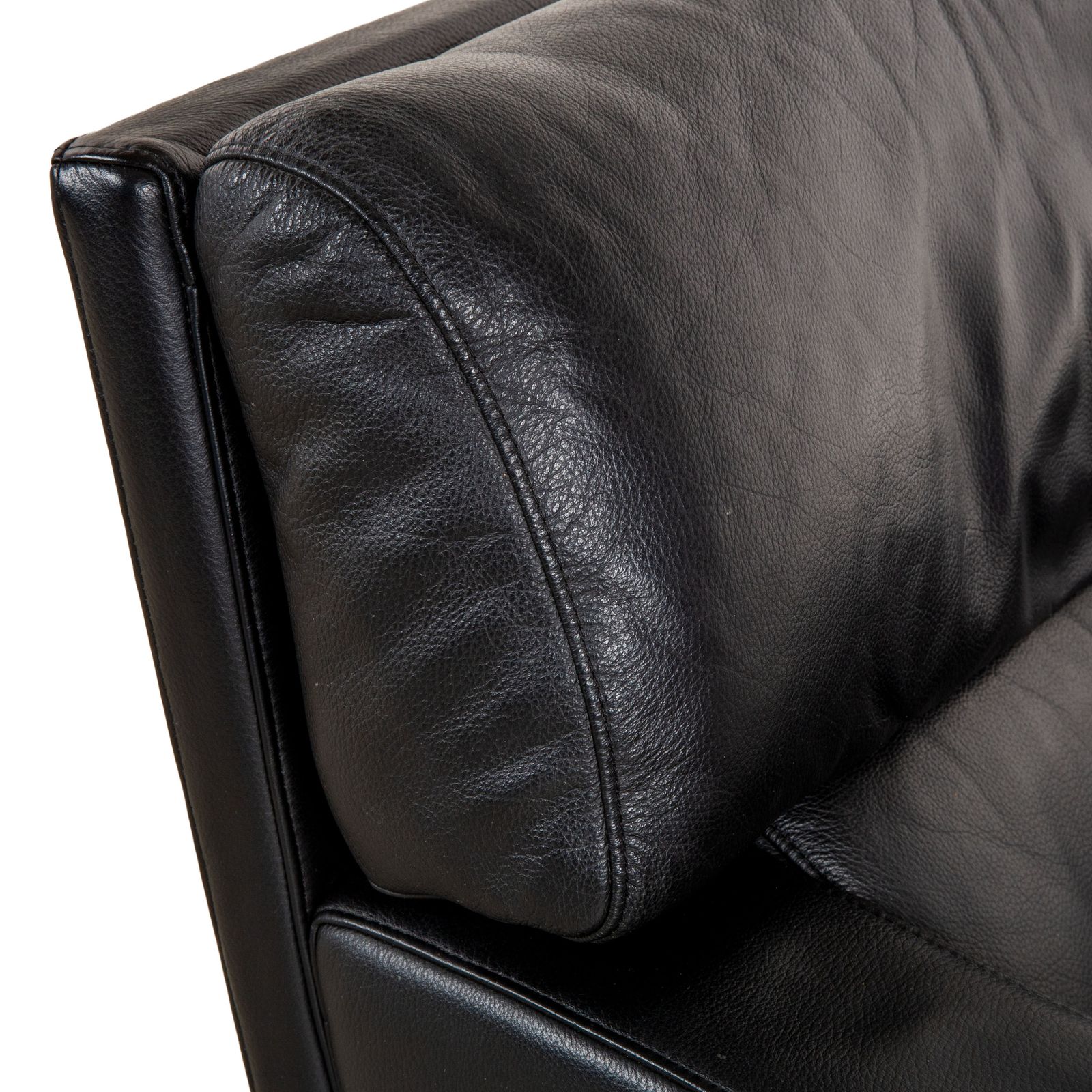 Rolf Benz Leather Armchair Black Executive Chair Metal Swivel Base Swivel Function photo for sale