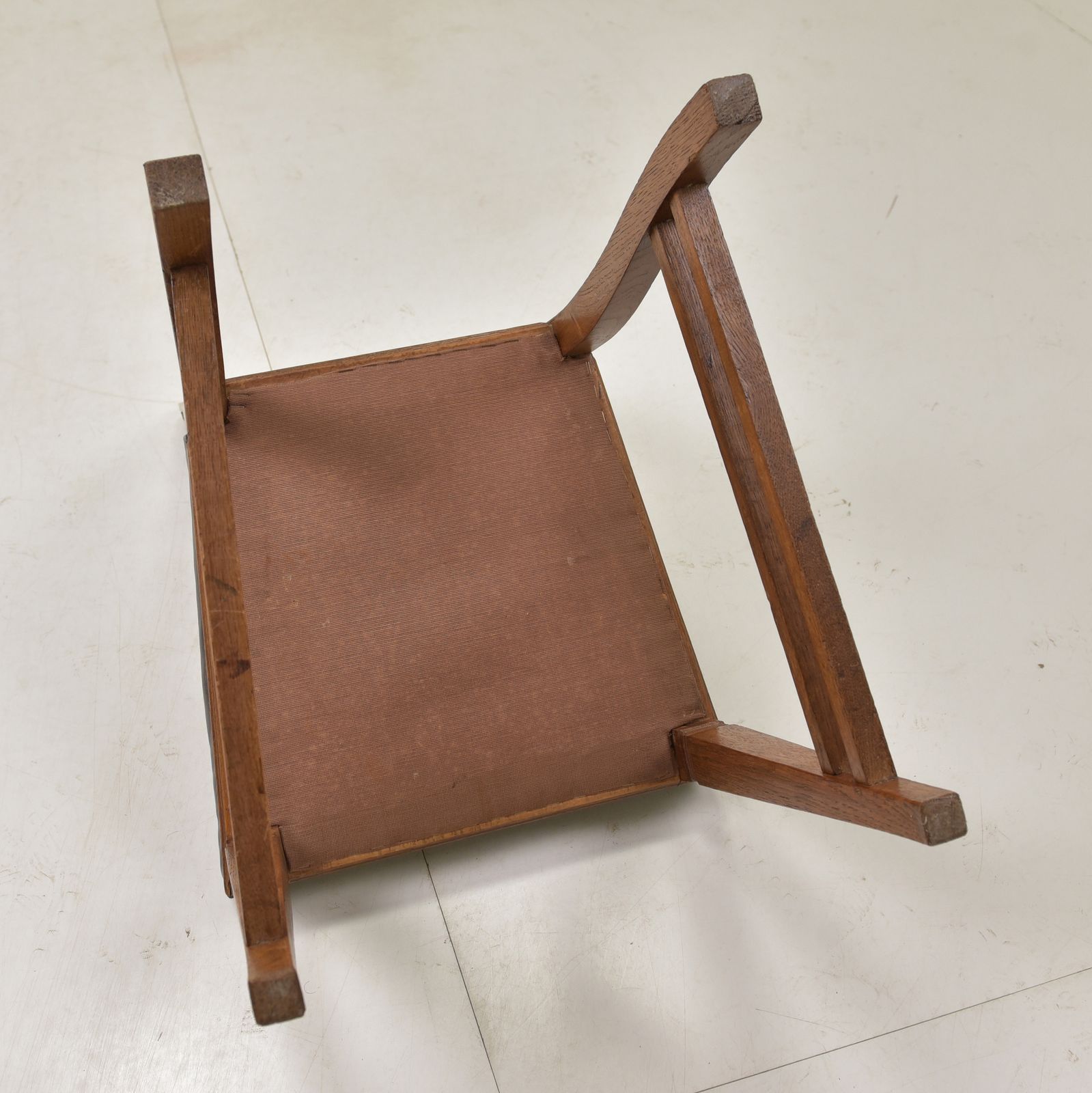 575.0 Antique! Set Of 5 Restored Art Nouveau Chairs, Solid Oak, Dining Room, Faux Leather photo