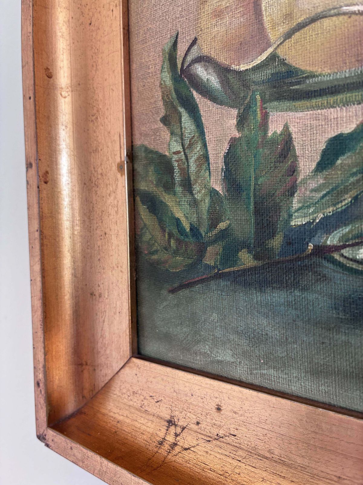 photo for sale Antique Original Still Life Oil Painting, Fruit Kitchen Art