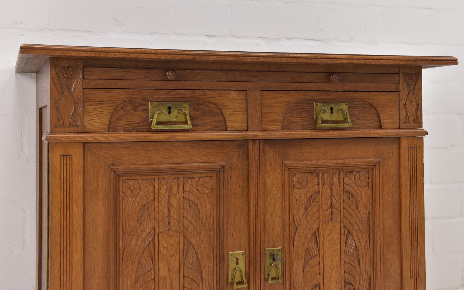 Antique! Restored Art Nouveau Chest Of Drawers, Circa 1920, Oak Cabinet photo vintage