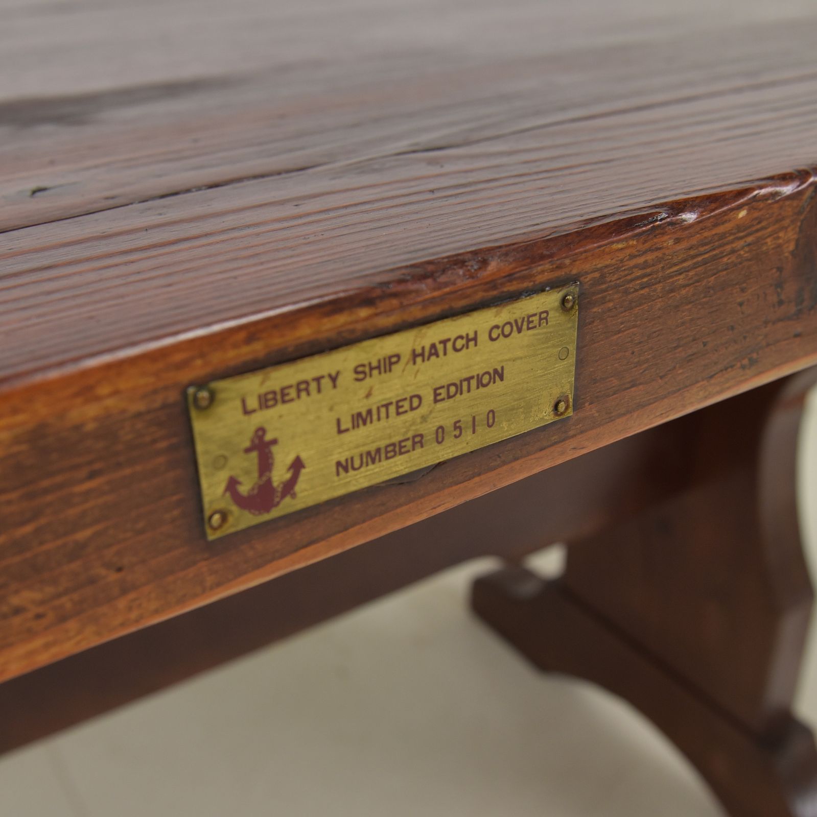 Antique! Liberty Ship Table Made From Wwii USA Hatch Cover, Dining Table, Restored, 182x79 photo vinterior