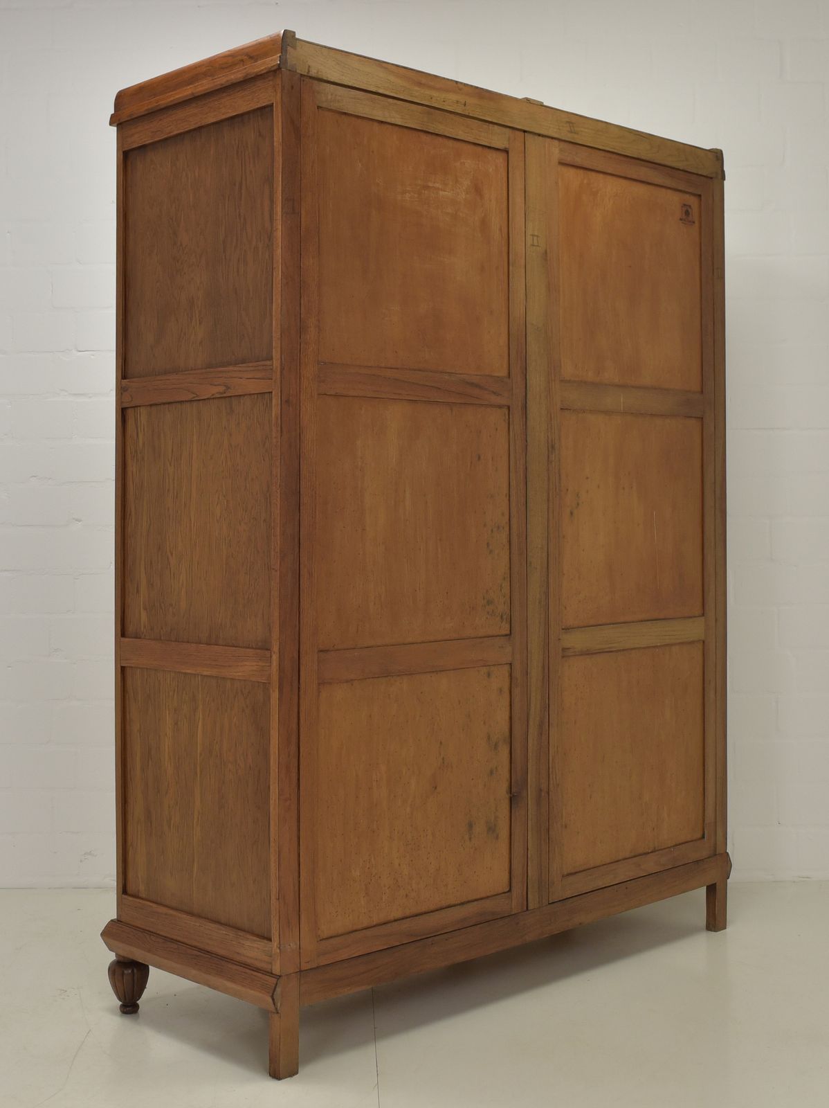 1452.0 Antique! Restored Art Deco Wardrobe, Oak And Walnut, Hall Wardrobe photo
