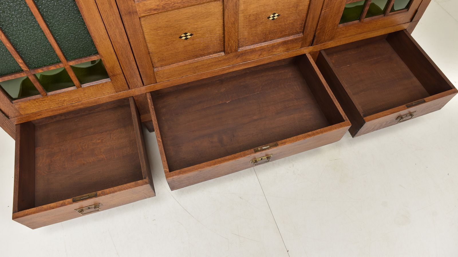 Antique! Large Restored Art Nouveau Oak Display Cabinet/Bookcase photo buy