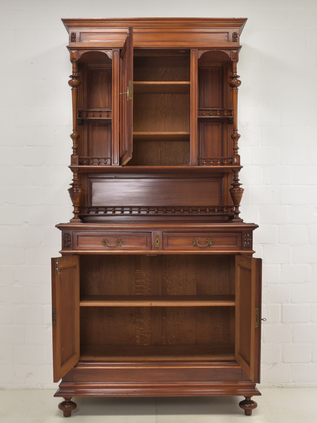 Antique! Restored Mahogany Buffet Cabinet, Gründerzeit/Historicism Period, 2 Of 2 photo for sale