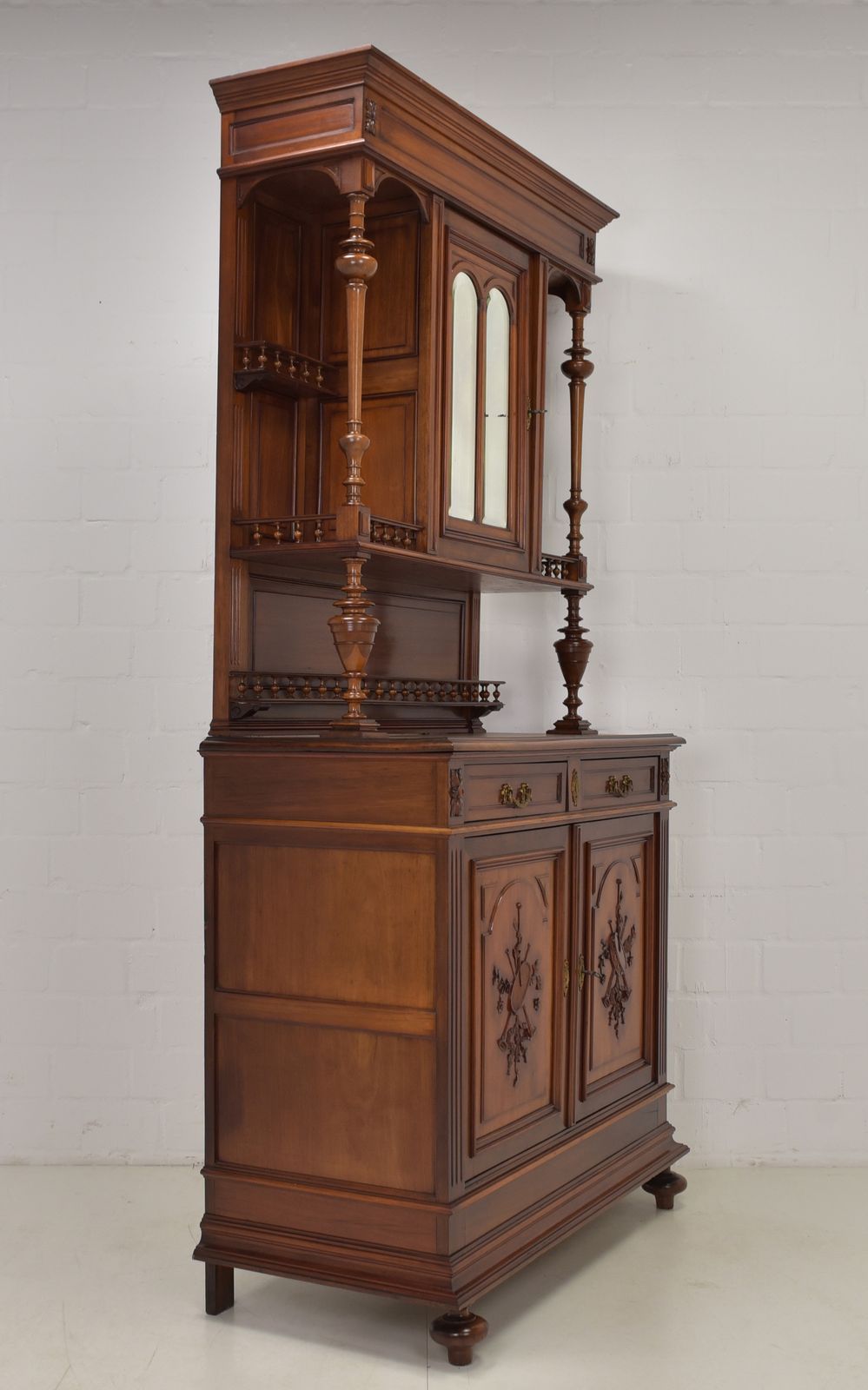 photo for sale Antique! Restored Mahogany Buffet Cabinet, Gründerzeit/Historicism Period, 2 Of 2