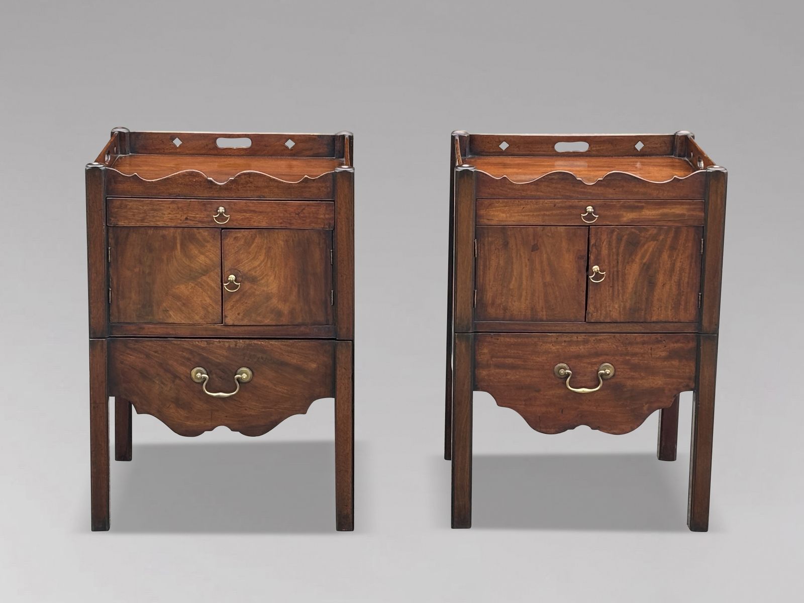 Pair Of Mid 18th Century George III Period Mahogany Bedside Commodes