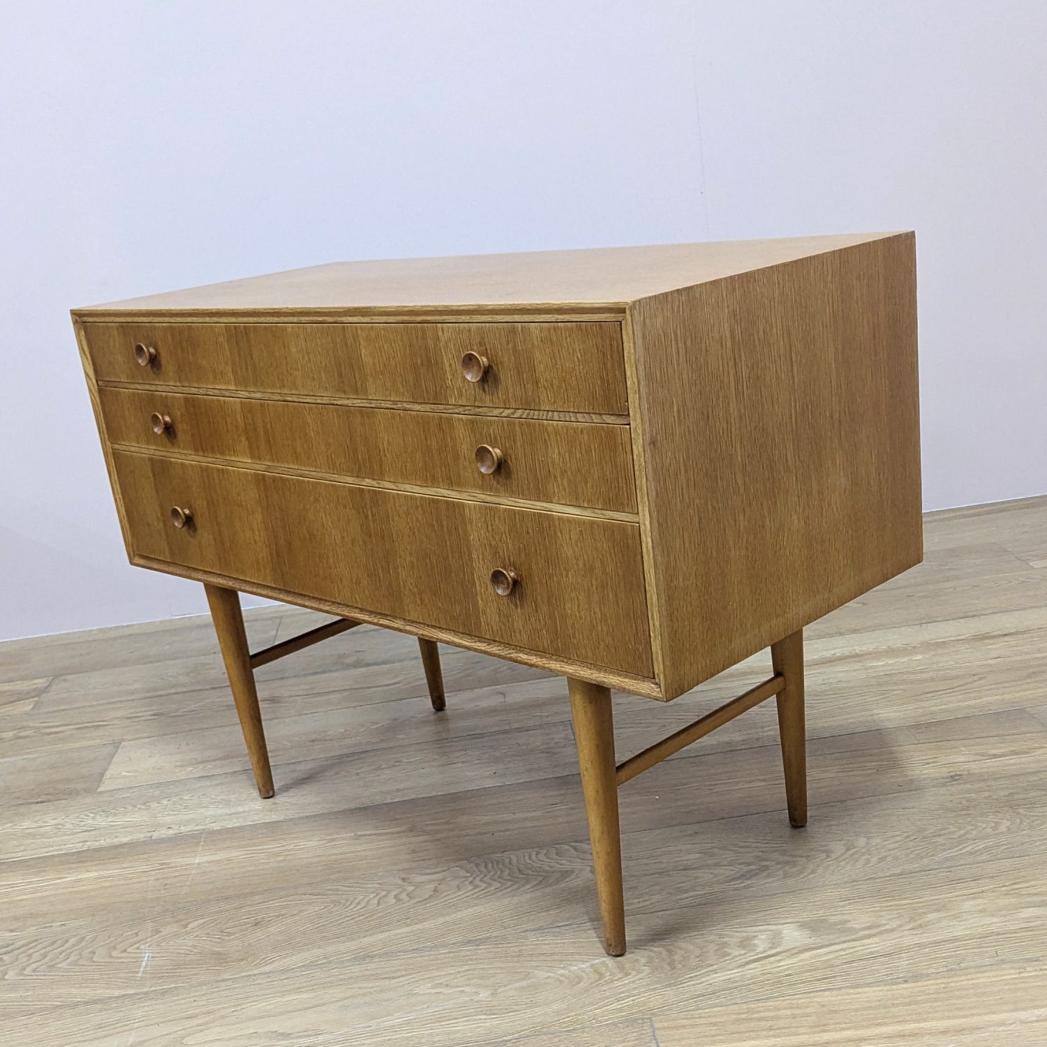 Midcentury 1960s Light Oak Chest Of Drawers By Meredew photo furniture